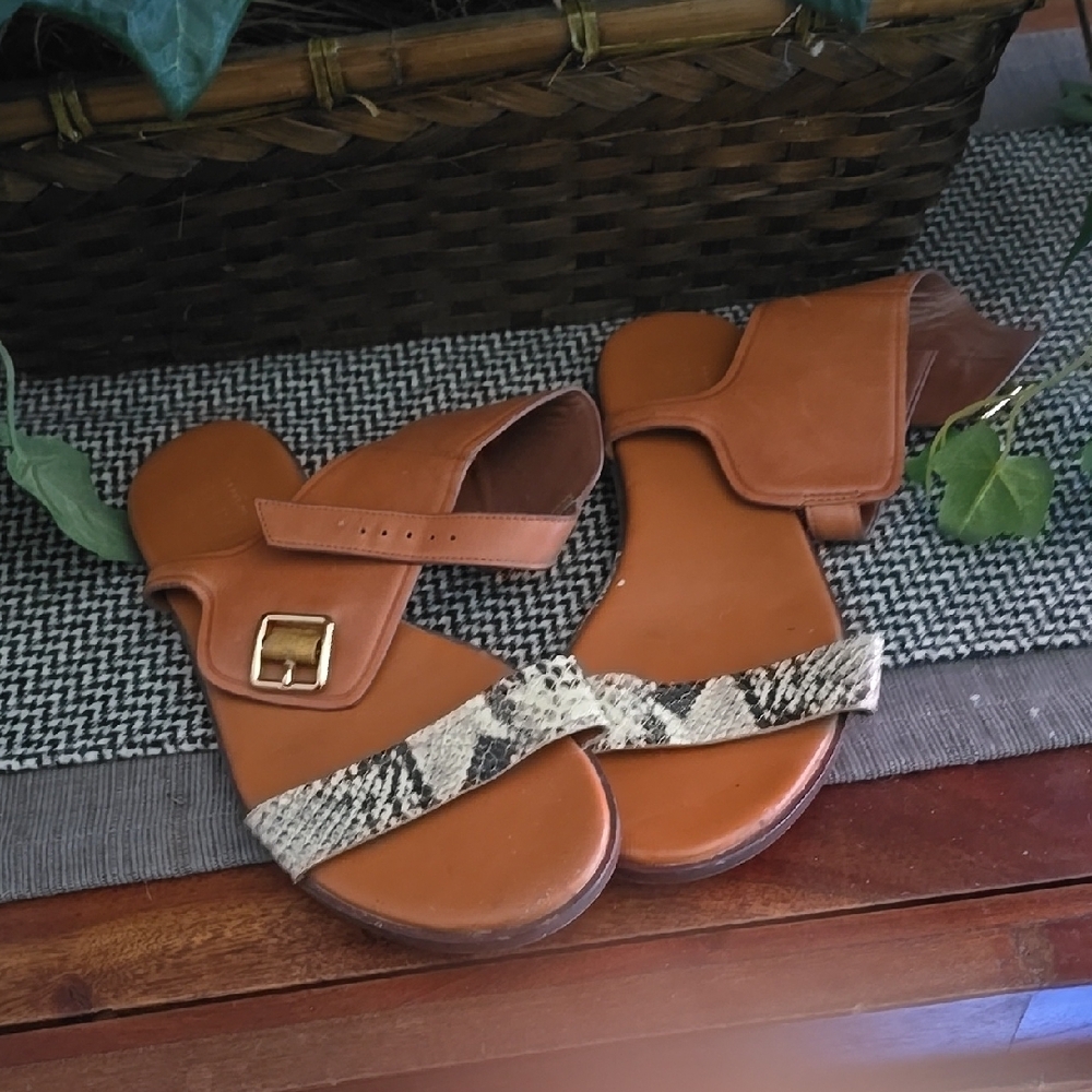 Cole Haan Brown Tan Sandals with Ankle Strap